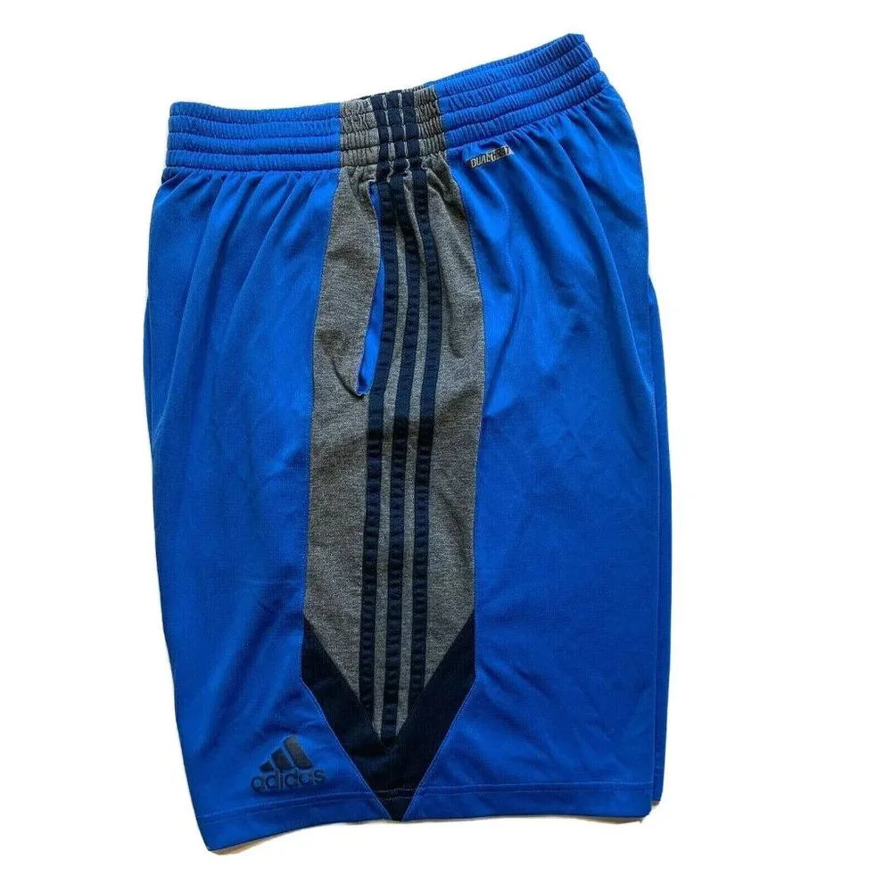 Adidas DualThreat Athletic‎ Shorts Mens Medium 3 Stripes Blue Sports Athleisure